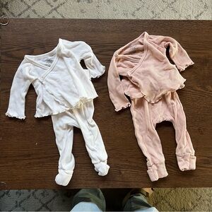 Caden Lane- 2 OUTFITS- WAFFLE CROSSOVER TOP & BOTTOM 0-3 months